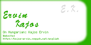 ervin kajos business card